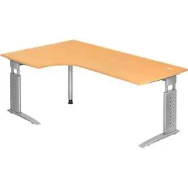 Hammerbacher Schreibtisch US82 Buche, Silber 2.000 x 800 x 680 x 680 - 860 mm