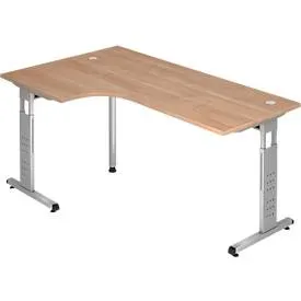 Hammerbacher Schreibtisch Matrix Nussbaum 2.000 x 1.200 x 850 x 650 - 850 mm