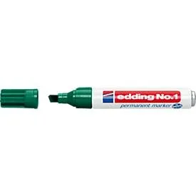 edding No. 1 Keilspitze Permanentmarker Breit Keilspitze 5 mm Grün Nachfüllbar