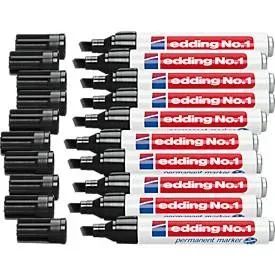 edding No.1 permanent Marker, 10 Stück, schwarz