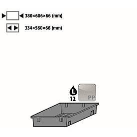 Einlegewanne für asecos Sicherheitsschränke der S90 Serie, Polypropylen, natur, B 364 x T 606 x H 66 mm, 12 l