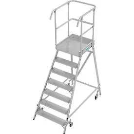 KRAUSE® STABILO Podesttreppe, 1-seitig, verfahrbar, Standhöhe 1,65 m