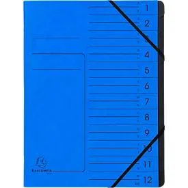 Exacompta - Gummizugmappe, DIN A4, Blau/Schwarz
