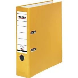 Falken Color Ordner DIN A4 80 mm Gelb 2 Ringe PP-Color Pappkarton