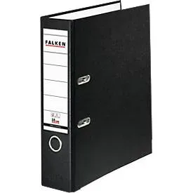 Falken Color Ordner DIN A4 80 mm Schwarz 2 Ringe PP-Color Pappkarton