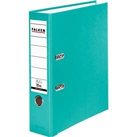 Falken PP-Color Ordner DIN A4 80 mm Türkis 2 Ringe PP-Color Pappkarton
