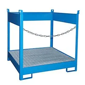 Fass-Stapelpalette Bauer FSP-4, seitlich offen, für 4 x 200 l Fass, blau