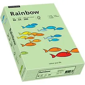 Farbiges Kopierpapier Mondi Rainbow, DIN A4, 80 g/m², mittelgrün, 1 Paket = 500 Blatt