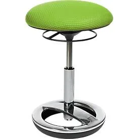 Fitness-Hocker SITNESS BOB, ergonomisches Sitzen, Sitzhöhe 440 bis 570 mm, apfelgrün, Gestell verchromt