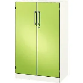Flügeltürenschrank ASISTO C 3000, 3 Ordnerhöhen, B 800 mm, weiss/virdingrün