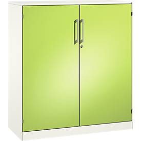 Flügeltürenschrank ASISTO C 3000, 3 Ordnerhöhen, B 1000 mm, weiss/virdingrün