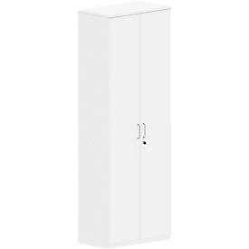 Flügeltürenschrank BEXXSTAR, 6 Ordnerhöhen, Holztüren, H 2225 mm, weiss