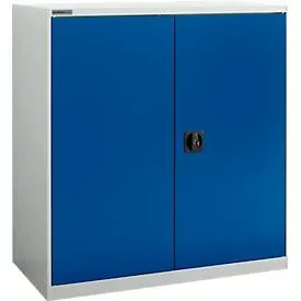 Flügeltürenschrank Schäfer Shop Select MS-i 12409, Stahlblech, B 950 x T 400 x H 1215 mm, 3 OH, Lichtgrau/Enzianblau, bis 150 kg