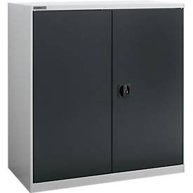 Flügeltürenschrank Schäfer Shop Select MS-i 12409, Stahlblech, B 950 x T 400 x H 1215 mm, 3 OH, Weissaluminium/Anthrazitgrau, bis 150 kg