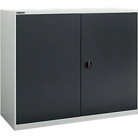 Flügeltürenschrank Schäfer Shop Select MS-i 12412, Stahlblech, B 1200 x T 400 x H 1215 mm, 3 OH, Lichtgrau/Anthrazitgrau, bis 150 kg