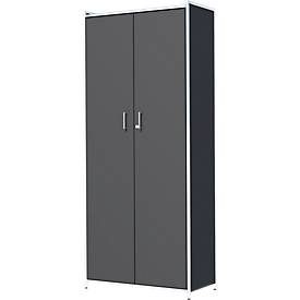 Flügeltürenschrank Toledo, mit Sichtrückwand, abschliessbar, 5 OH, B 800 x T 380 x H 1850 mm, anthrazit