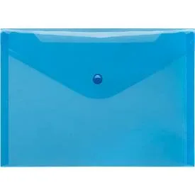 FolderSys Dokumententasche, DIN A5 quer, Druckknopfverschluss, PP, blau transparent