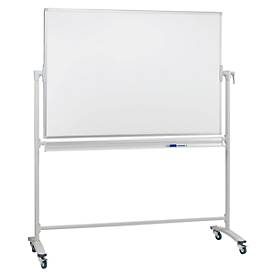 Franken Mobile Drehtafel, 360° schwenkbar, beidseitig beschreibbar, mit Stativ und Rollen, B 2200 x H 1200 mm, lackiert weiss
