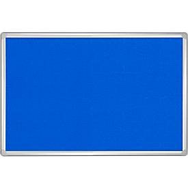 Franken Pinnwandtafel PRO, Filz, Wandmontage im Hoch- & Querformat, Aluminiumrahmen, blau, 1800 x 900 mm