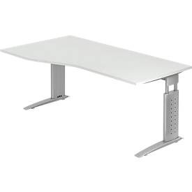 Hammerbacher Schreibtisch US18 Grau, Silber 1.800 x 800 x 680 x 680 - 860 mm