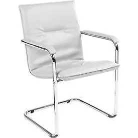 Freischwinger Rumba, Kunstleder, weiss