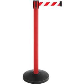 Gurtabsperrpfosten, 2er-Set, rot, Gurt rot/weiss