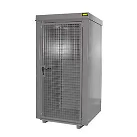Gasflaschencontainer BAUER GFC-B M0, B 1090 x T1185 x H 2205, für 9 Gasflaschen, feuerbeständig, abschliessbar, grau