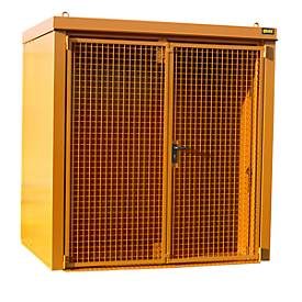 Gasflaschencontainer BAUER GFC-B M2, B 1570 x T 2125 x H 2265, für 35 Gasflaschen, feuerbeständig, abschliessbar, orange