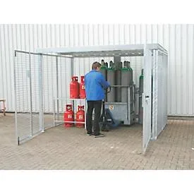 Bauer® Gasflaschen-Lagerbox TRGS 510 ohne Dach, Doppelflügeltür, 104 Flaschen