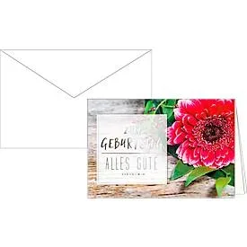 Geburtstagskarte Glückwunschkarte Alles Gute, mit Blumenmotiv, 10er-Set