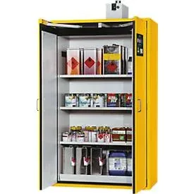 Gefahrstoffschrank Typ 90 asecos, Feuerwiderstand DIN EN 14470-1/DIN EN 14727, B 1196 x T 616 x H 1968 mm, sicherheitsgelb RAL 1004