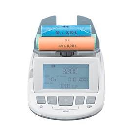 Geldwaage ratiotec® RS 1000, für Münzen & Banknoten, EUR/GBP/CHF, Additions- & Druckfunktion, USB, L 190 x B 129 x H 108 mm, grau