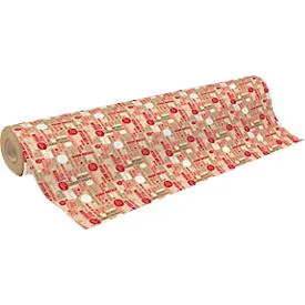 Geschenkpapier Clairefontaine Weihnachten, 1 Rolle mit L 50 m x B 700 mm, 1-seitig bedruckt, Kraftpapier, braun-rot