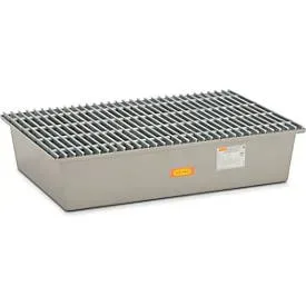 GFK-Auffangwanne 220/2 CEMO, 220 l Auffangvolumen, B 1280 x T 850 x H 290 mm, mit GFK-Gitterrost