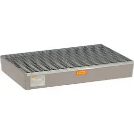 GFK-Paletten-Auffangwanne 150 CEMO, für Euro-Paletten, B 1200 x T x 800 x H 190 mm, mit verzinktem Gitterrost