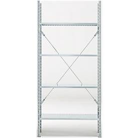 Grundregal, 4 Böden, H 2278 x B 1055 x T 800 mm, verzinkt