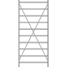 Grundregal R 3000, 10 Böden, B 1345 mm x T 500 mm, Böden lackiert
