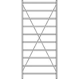 Grundregal R 3000, 10 Böden, B 1345 mm x T 600 mm, Böden lackiert