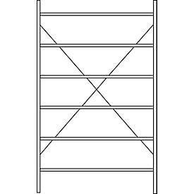 Grundregal R 3000, 6 Böden, B 1345 mm x T 500 mm, Böden lackiert