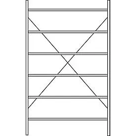 Grundregal R 3000, 6 Böden, B 1345 mm x T 600 mm, Böden lackiert