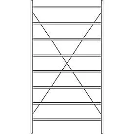 Grundregal R 3000, 8 Böden, B 1345 mm x T 600 mm, Böden lackiert