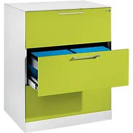 Hängeregistraturschrank ASISTO C 3000, 3 Schubladen, 2-bahnig, B 800 mm, weiss/virdingrün