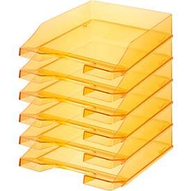 HAN Ablagekorb, DIN C4, Kunststoff, 6 Stück, orange-transparent