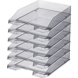 HAN Ablagekorb, DIN C4, Kunststoff, 6 Stück, grau-transparent