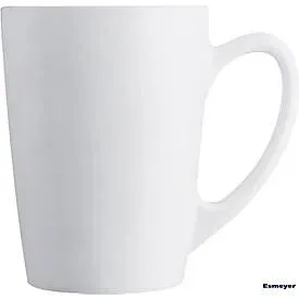 Henkelbecher aus Glas, Volumen 0,32 l, Ø 82 x H 110 mm, Opalglas weiss, 6 Stück