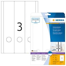 Herma Ordneretiketten A4, 297 x 61 mm, permanent haftend/bedruckbar, 75 Stück, weiss