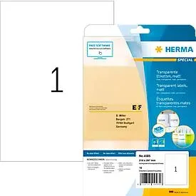 HERMA Folienetiketten 210x297mm 4585 weiss,PP matt 10 Stk./10 Bl.