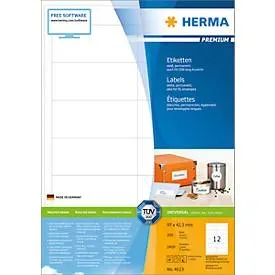 HERMA Universal-Etiketten 97x42,3mm 4623 weiss 2400 St./200 Blatt