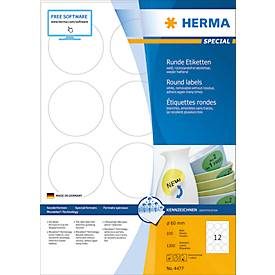 HERMA Etiketten SPECIAL 60x60mm 4477 weiss,non-perm. 1200St./100Bl.