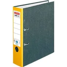 herlitz Ordner maX.file nature, DIN A4, Rückenbreite 80 mm, gelb